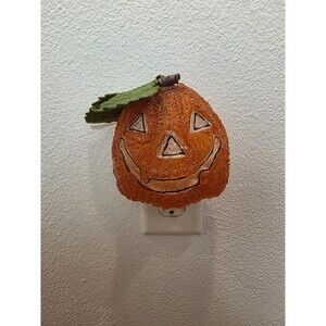 Vintage Jack O Lantern Plug In Night Light Halloween Pumpkin Wall Light Retro